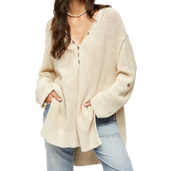 Free People Firefly Cable Knit Tunic Tan Sweater - Picture 4 of 13